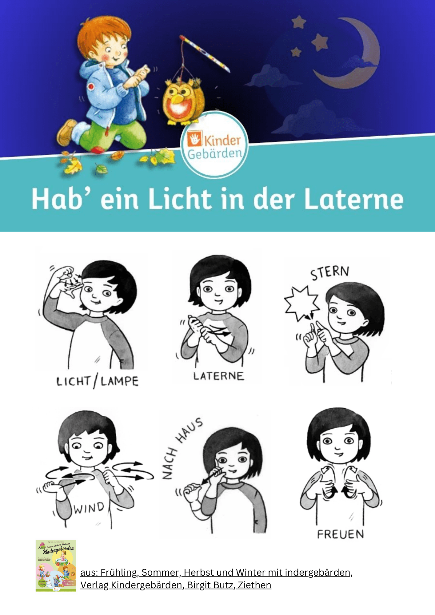 Laterne Lied Mond Sterne Babyzeichensprache Babygebärden